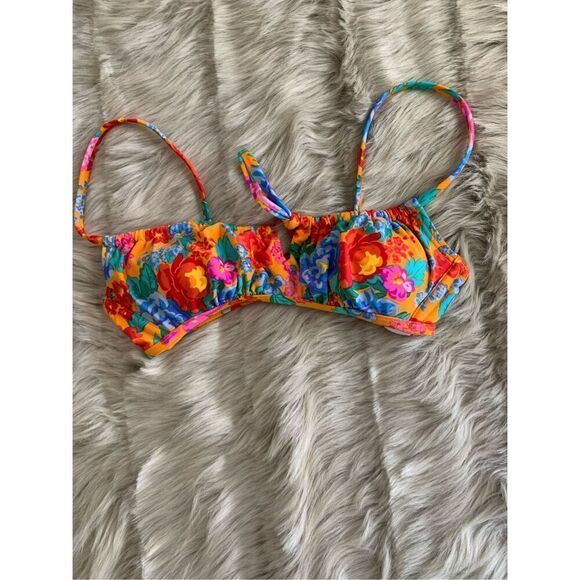 Xhilaration Juniors Tunneled Tie-Front Bikini Top NWOT S - Picture 2 of 4